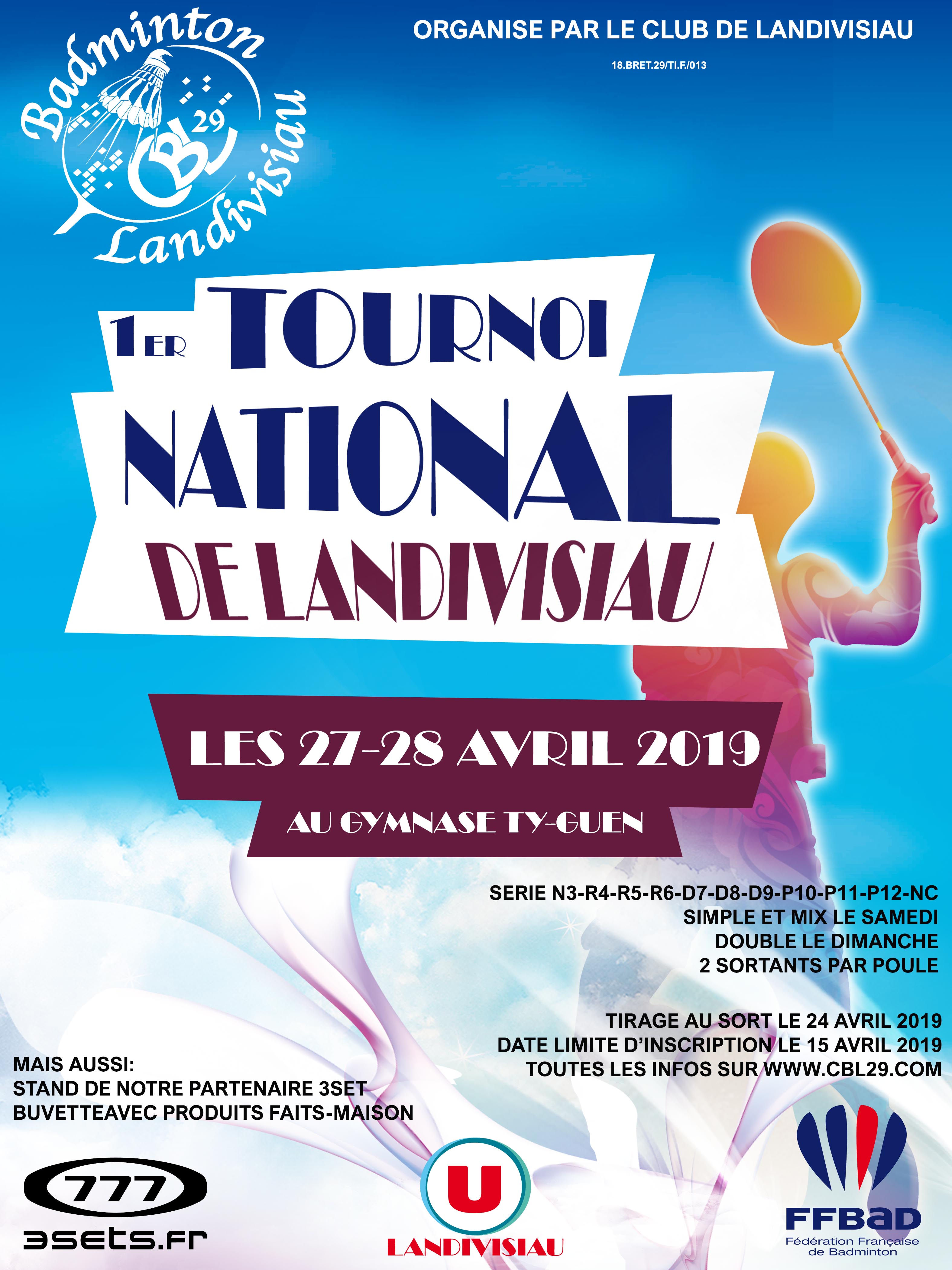 1er Tournoi National  les 27-28 avril 2019